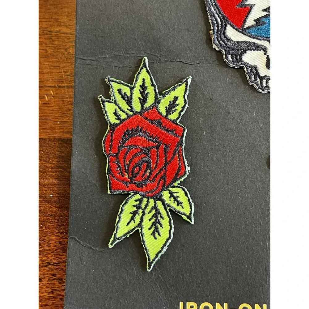Grateful Dead Patch Blue‎ Dancing Bear Steal Your Face Rose Iron Embroider NEW